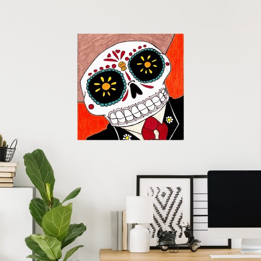 Dag van het dode Mariachi-Poster Poster (Thuiskantoor)