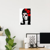 Dag van het dode meisje met Rozen White Poster (Thuiskantoor)