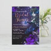 Dag van het Dode Meisje Paarse Blauwe Vrijgezellen Kaart (Staand voorkant)