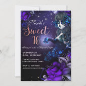 Dag van het Dode Meisje Paarse Blauwe Zoet 16 Part Kaart (Voorkant)