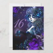 Dag van het Dode Meisje Paarse Blauwe Zoet 16 Part Kaart (Achterkant)