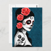 Dag van het Dode Meisje van de Schedel van de Briefkaart (Voorkant / Achterkant)