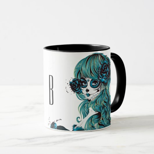 Dag van het dode mooie Suikermeisje Makeup Girl Mok (Voorkant rechts)