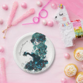 Dag van het dode mooie Suikermeisje Makeup Girl Papieren Bordje (Feest)