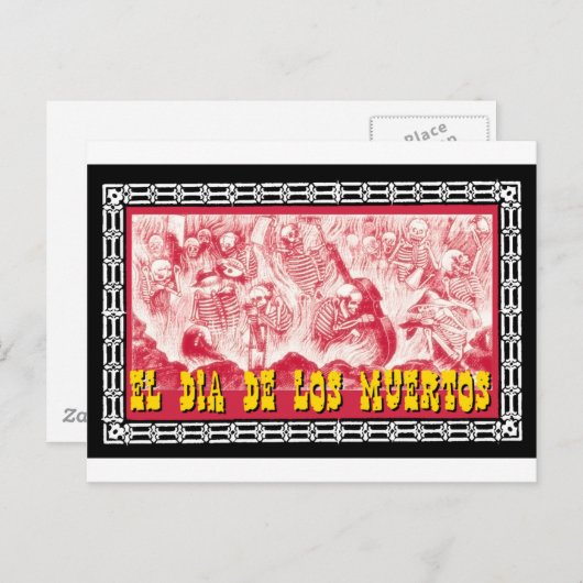 Dag van het dode motief 6 briefkaart (Voorkant / Achterkant)