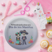 Dag van het dode paar en kat papieren bordje (Feest)