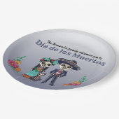 Dag van het dode paar en kat papieren bordje (Gekanteld)