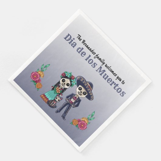 Dag van het dode paar en kat servet (Hoek)