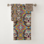 Dag van het dode patroon bad handdoek (Insitu)