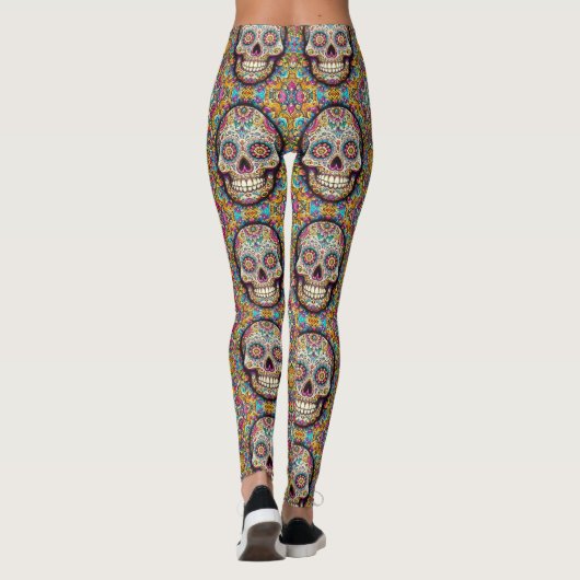 Dag van het dode patroon leggings (Achterkant)