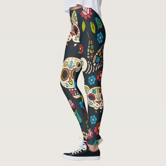 Dag van het dode patroon leggings (Links)