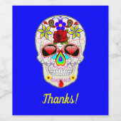 Dag van het dode Roos op Blauw Wijn Etiket (Enkel label)