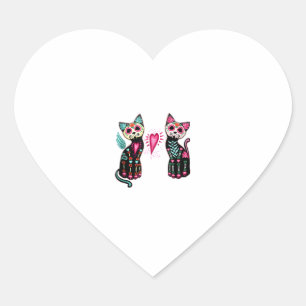 Dag van het dode Shirt Cat Lovers Dia De Los M Hart Sticker