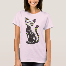 Dag van het dode Shirt van de Los Muertos Cat Pink
