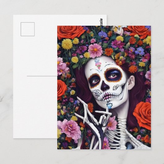 Dag van het dode skelet briefkaart (Voorkant / Achterkant)