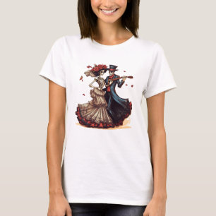 Dag van het dode skelet dansen t-shirt