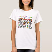 Dag van het dode skelet dansen t-shirt (Voorkant)