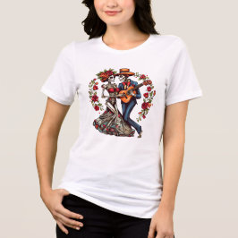 Dag van het dode skelet dansen Tri-Blend shirt