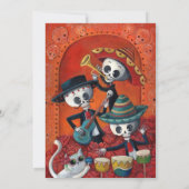 Dag van het dode skelet El Mariachi Band Kaart (Achterkant)