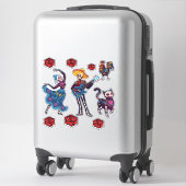 Dag van het dode skelet en de dode dieren sticker (Koffer)