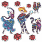 Dag van het dode skelet en de dode dieren sticker (Voorkant)