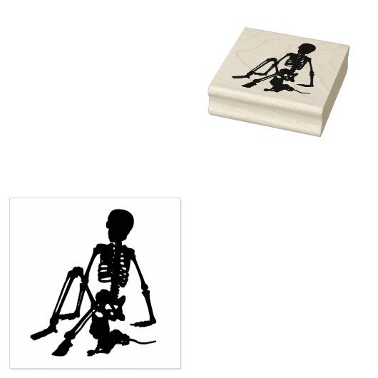 Dag van het dode skelet Jongen huisdier kat silhou Rubberstempel (Gestempeld)