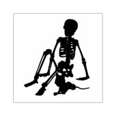 Dag van het dode skelet Jongen huisdier kat silhou Rubberstempel (Afrduk)