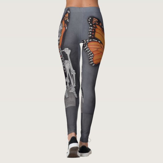 Dag van het Dode Skelet Leggings Aangepaste Schild (Achterkant)