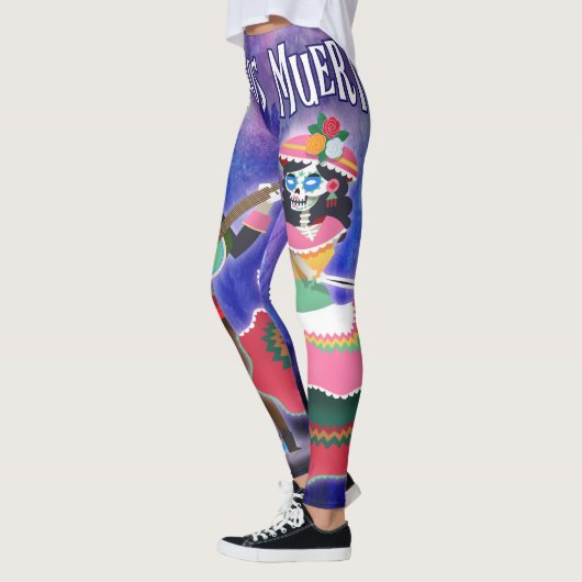 Dag van het dode skelet Mariachi Dancer Leggings (Links)