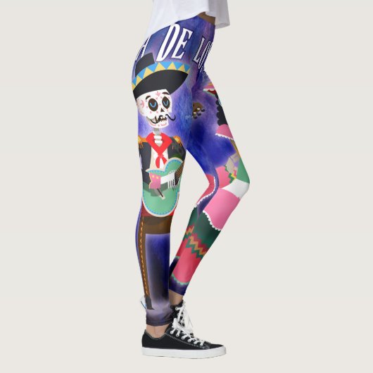 Dag van het dode skelet Mariachi Dancer Leggings (Rechts)