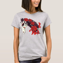 Dag van het dode skelet met Rozen T-shirt