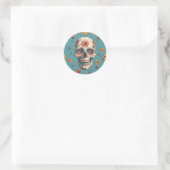 Dag van het dode thema ontwerp ronde sticker (Tas)