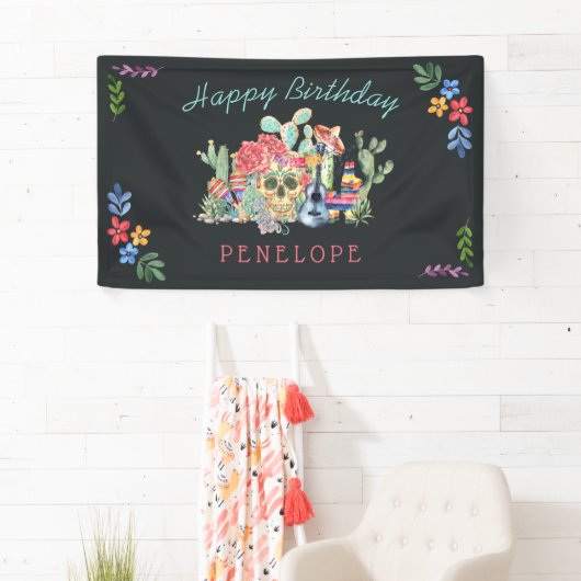 Dag van het dode thema Persoonlijke verjaardag Spandoek (Insitu)