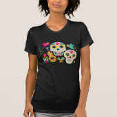 Dag van het Dode Thema Suikerschedels T-shirt (Voorkant)