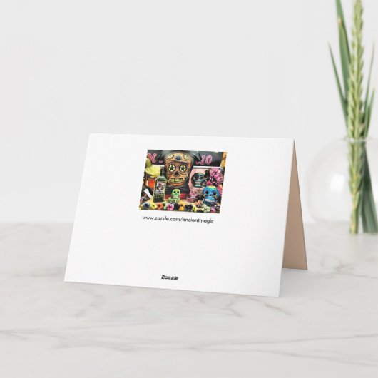 Dag van het dode wenskaart kaart (Achterkant)