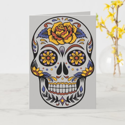 Dag van het dode wenskaart kaart (Gele Bloem)