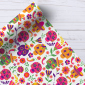 Dag van het dode witte kleurige suikerschedel cadeaupapier