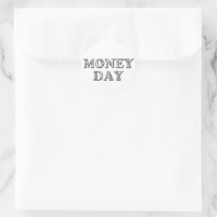 Dag van het Geld met Honderd Dollar Bills Ronde Sticker
