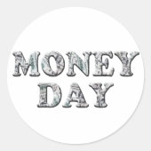 Dag van het Geld met Honderd Dollar Bills Ronde Sticker (Voorkant)