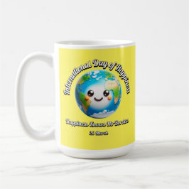 Dag van het geluk. Geluk kent geen grenzen. Koffiemok