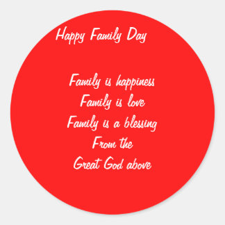 Dag van het gezin ronde sticker