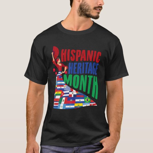 Dag van het Hispanisch Erfgoed Vrouwen dansen me T-shirt (Voorkant)