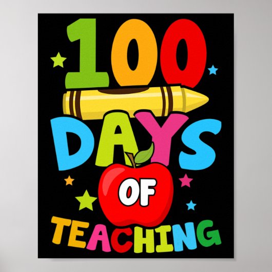 Dag van het lesgeven 100ste dag van de schoolleraa poster (Voorkant)