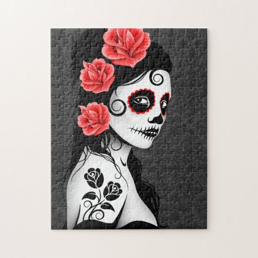 Dag van het meisje met de dikke suikerschedel - gr legpuzzel (Verticaal)