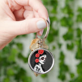 Dag van het meisje met de dikke suikerschedel - gr sleutelhanger (Hand)