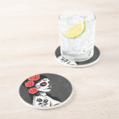 Dag van het meisje met de dikke suikerschedel - gr zandsteen onderzetter (Zijkant)