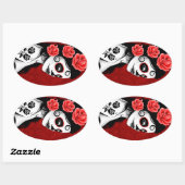 Dag van het meisje met de dikke suikerschedel - ro ovale sticker (Vel)