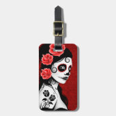 Dag van het meisje met de dode suikerschedel - roo bagagelabel (Voorkant verticaal)