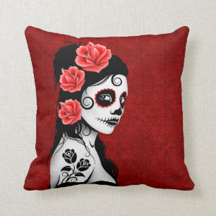 Dag van het meisje met de dode suikerschedel - roo kussen