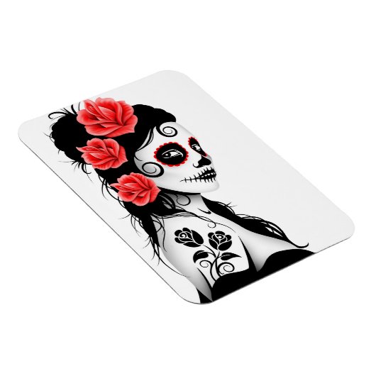 Dag van het meisje met de dode suikerschedel - wit magneet (Rechterzijde)